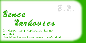 bence markovics business card